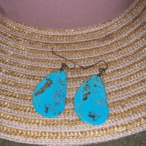 Turquoise slab earrings